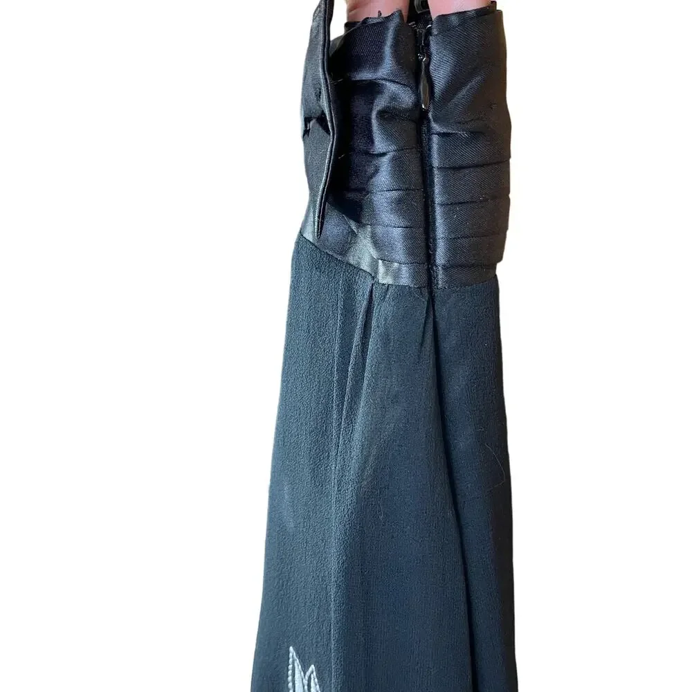 Richard Malcolm Women 6 100% Silk Skirt Romantic Goth Black Sheer Feminine lined